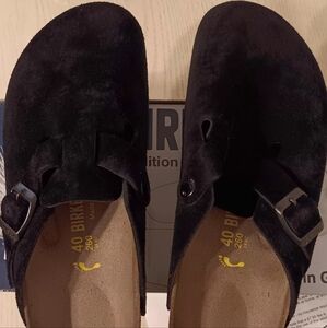 Birkenstock Black Suede Clogs